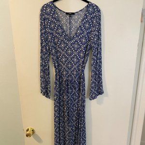 Blue print Maxi Dress